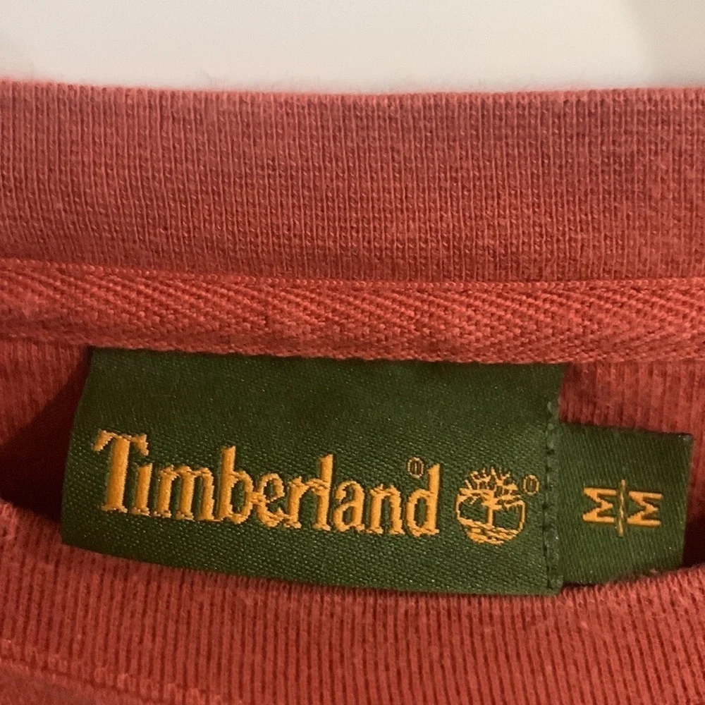 TIMBERLAND Vintage Men rusty orange waffle Thermal knit Shirt long sleeve Medium - Picture 3 of 5